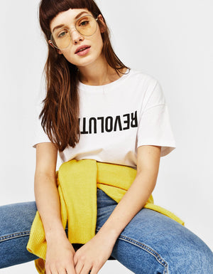Cotton T-shirt with slogan